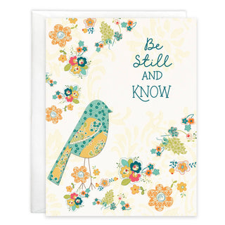 With Scripture Thinking of You Greeting Card - Be Still Bird