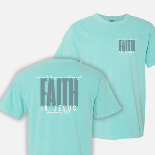 Saved By Grace Through Faith in Jesus Christian Crewneck T-Shirt Apparel