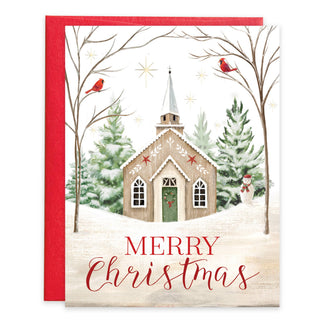 Scripture Christmas Card - Snowy Church