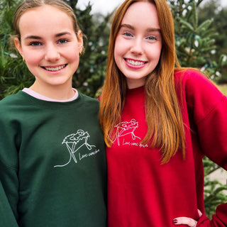 Love Came Down Christmas Manger Cozy Crewneck Sweatshirt