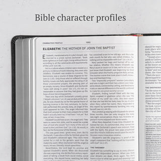 CSB Everyday Study Bible, Black LeatherTouch, Black Letter, Study Notes, Illustrations, Articles, Easy-to-Carry, Easy-to-Read Bible Serif Type