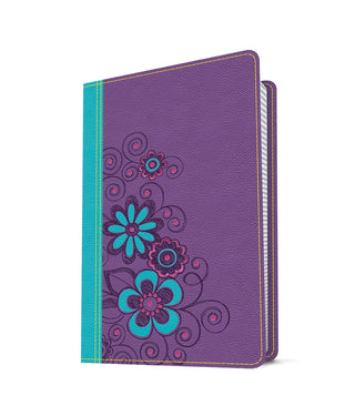 Tyndale NLT Girls Life Application Study Bible, TuTone (LeatherLike, Purple/Teal), NLT Bible with Over 800 Notes and Features, Foundations for Your Faith Sections