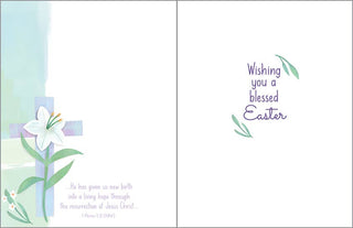 With Scripture Easter Greeting Card - Lily Cross