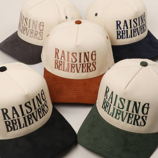 RAISING BELIEVERS Suede Two-Tone Trucker Hat