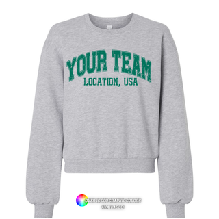 Custom Logo Women's Bubble Sleeve Boxy Athletic Sweatshirt (MIN. 3)