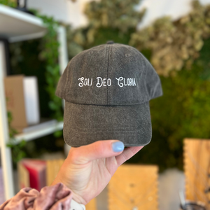 Soli Deo Gloria Embroidered Hat -Charcoal