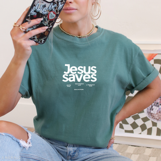 Jesus Saves Salvation Christian Crewneck T-Shirt Apparel
