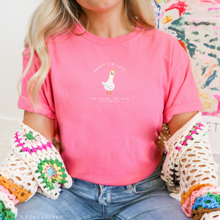 Sorry I'm Late, His Timing Not Mine Cute Graphic T-Shirt