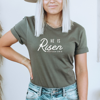 He Is Risen Matthew 28:6 Soft Christian Easter T-Shirt