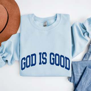 God is Good Cozy Crewneck Sweatshirt