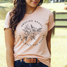 Amazing Grace How Sweet The Sound- Women's Christian Graphic T-Shirt