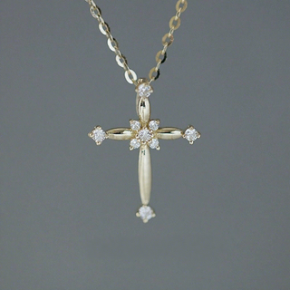 "Gloria" 14k Gold Fill Sterling Silver Cubic Zirconia Cross Necklace