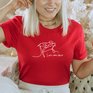 Love Came Down Manger Cute Christian Christmas T-Shirt