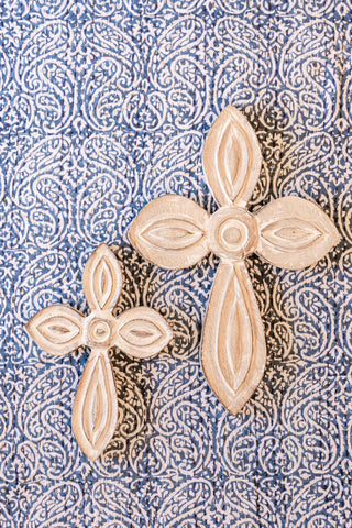 Whitewash Wood Cross Large