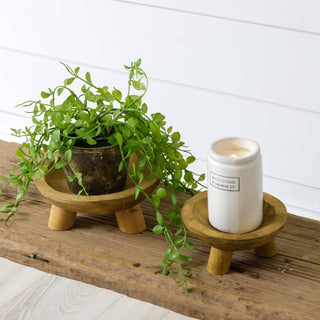 Raw Wood Bowl Risers (Set Of 02)