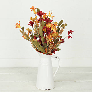 31635-16in Bush-Orange Burgundy Wildflowers