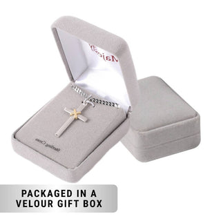 Necklace Cross Sterling 24"