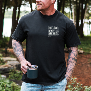 In the Lord I Take Refuge Psalm 61 Comfort Colors T-shirt - Front Only Pocket Design - March 2026 Collection