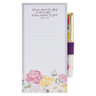Magnetic Shopping List w/pen Draw Near to God James 4:8