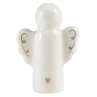 Ceramic Figurine Pine Wood Box - Angel