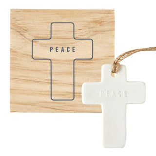 Face to Face Ceramic Ornament - Cross - Peace