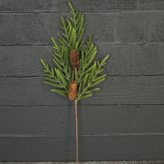 510076- 29in Branch-Evergreen Norfolk Pine w.Long Pinecones-