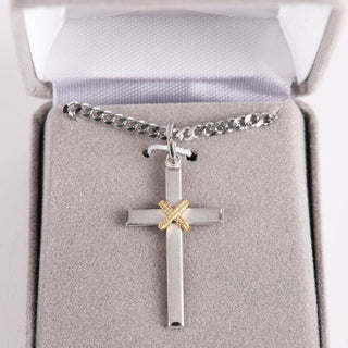 Necklace Cross Sterling 24"