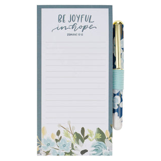 Magnetic Shopping List w/pen Be Joyful in Hope Rom 12:12