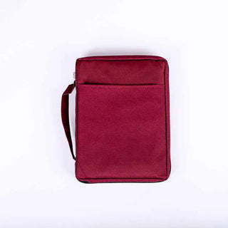 Canvas Bible Cover Burgundy Plain, Size Large