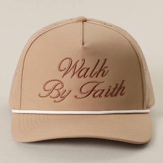 Walk By Faith Embroidered Performance Rope Trucker Hat