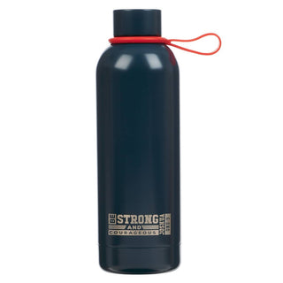 Water Bottle Stainless Steel with Stickers Navy Strong and Courageous Josh 1:9