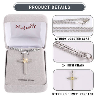 Necklace Cross Sterling 24"
