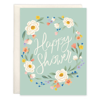 With Scripture Wedding Shower Card - Shower Flower Border
