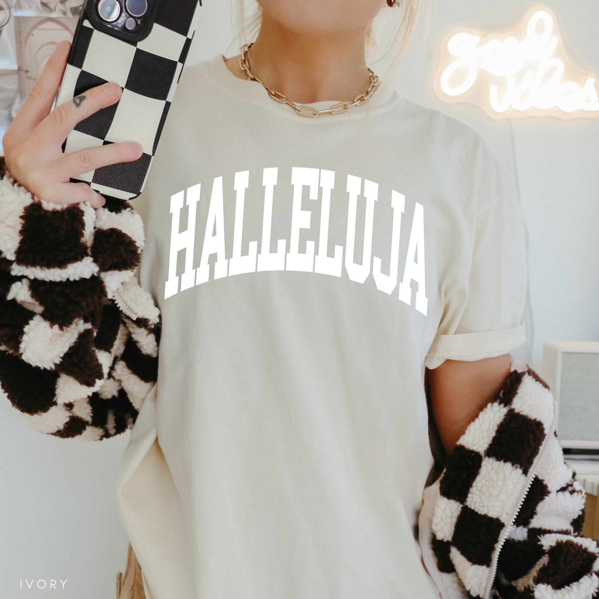 Women's Grace Vintage Graphic Tee - Cotton Blend Short Sleeve T-Shirt With Letter Print, Loose Casual Fit | Cute Top For Summer, Spring & Fall