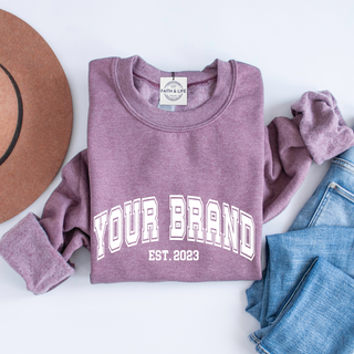 Custom Varsity Arched Mascot Team Sweatshirt (Min 3)