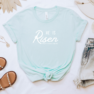 He Is Risen Matthew 28:6 Soft Christian Easter T-Shirt