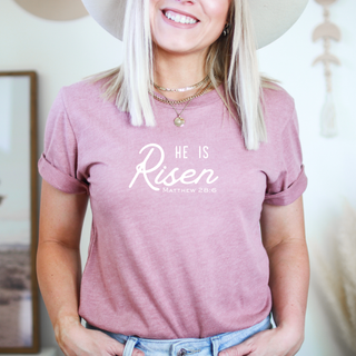 He Is Risen Matthew 28:6 Soft Christian Easter T-Shirt