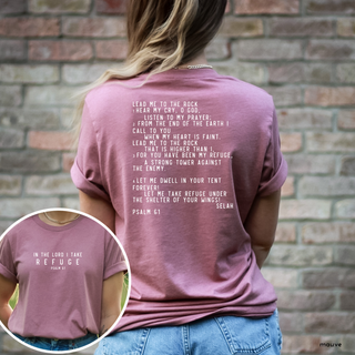 In the Lord I Take Refuge Psalm 61 Bella Canvas - Front and Back Design - March 2026 Collection