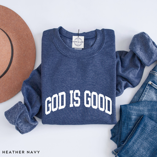 God is Good Cozy Crewneck Sweatshirt