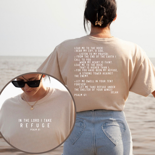 In the Lord I Take Refuge Psalm 61 Bella Canvas - Front and Back Design - March 2026 Collection