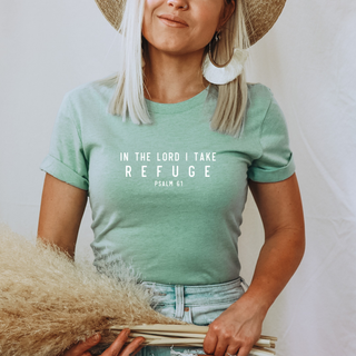 In the Lord I Take Refuge Psalm 61 Bella Canvas - Front and Back Design - March 2026 Collection