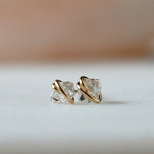 14k Gold Herkimer Diamond Earrings
