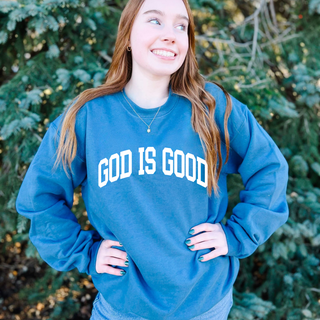 God is Good Cozy Crewneck Sweatshirt
