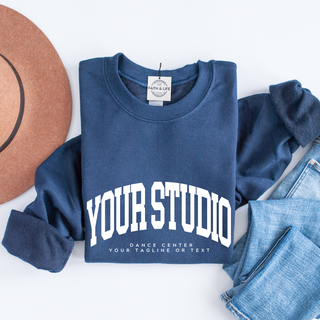 Custom Varsity Arched Mascot Team Sweatshirt (Min 3)