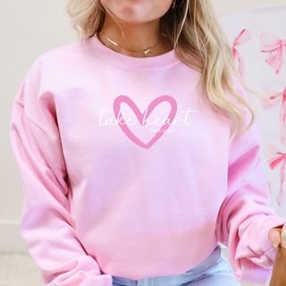 Take Heart Cozy Crewneck Valentine Sweatshirt