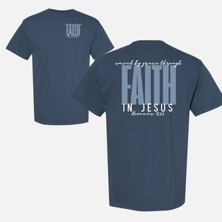 Saved By Grace Through Faith in Jesus Christian Crewneck T-Shirt Apparel