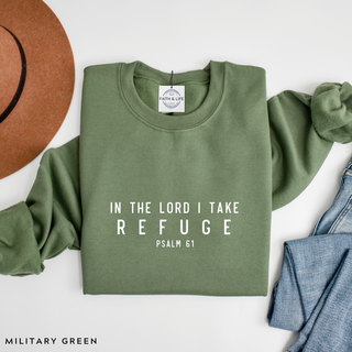 In the Lord I Take Refuge Psalm 61 Crewneck Sweatshirt - March 2026 Collection - Front Only
