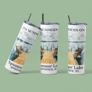 Spooner, WI: 70 Year Family Reunion 20oz Insulated Drink Tumbler For Hot and Cold Beverages