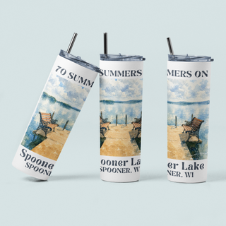 Spooner, WI: 70 Year Family Reunion 20oz Insulated Drink Tumbler For Hot and Cold Beverages