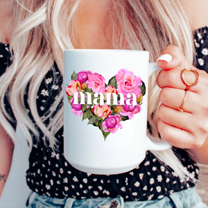 Mama Floral Heart 15oz Ceramic Mother's Day Mug